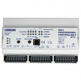 Компонент системы управления освещением DALI Professional - контроллер OSRAM DALI PRO Cont-4 RTC - 4008321710871