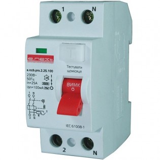Выключатель дифференциального тока,  2р, 40А, 30мА (pro) E.NEXT