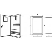 Щит под однофазный счетчик на 2+2+12 модулей, встраиваемый, с замком