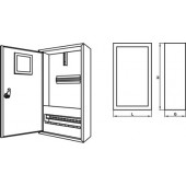 Щит под однофазный счетчик на 2+2+12 модулей, навесной, с замком