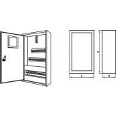 Щит под трехфазный электронный счетчик на 24 модуля, навесной, с замком