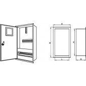 Щит под однофазный электронный счетчик, 16 модулей, встраиваемый, с замком
