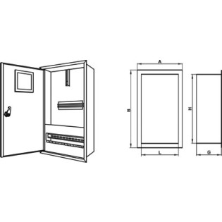 Щит под однофазный электронный счетчик, 16 модулей, встраиваемый, с замком