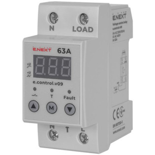 Реле контролю напруги однофазне 63А з індикацією e.control.v09 E.NEXT
